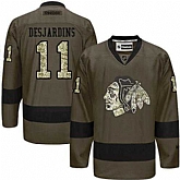 Glued Chicago Blackhawks #11 Andrew Desjardins Green Salute to Service NHL Jersey,baseball caps,new era cap wholesale,wholesale hats